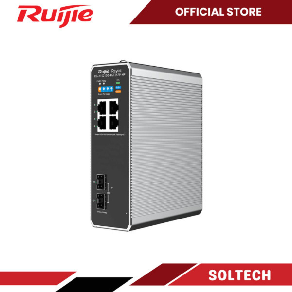 RUIJIE REYEE RG-NIS2100-4GT2SFP-HP 4-PORT RJ45 POE GIGABIT AND 2-PORT SFP CLOUD MANAGED INDUSTRIAL SWITCH - Image 2