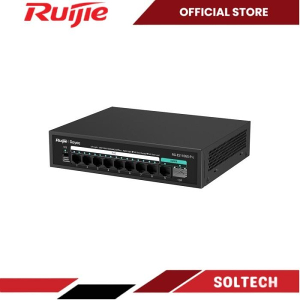 Ruijie RG-ES110GS-P-L 10-Port 10/100/1000 Mbps Unmanaged PoE Switch - Image 2