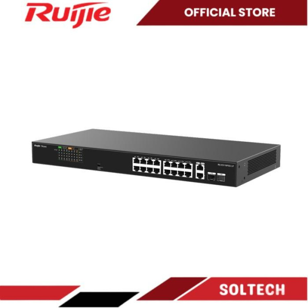 Ruijie RG-ES118FGS-LP 16-Port 10/100 Mbps with 2-Port Gigabit Unmanaged PoE Switch - Image 2