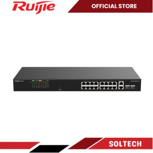 Ruijie RG-ES118FGS-LP 16-Port 10/100 Mbps with 2-Port Gigabit Unmanaged PoE Switch