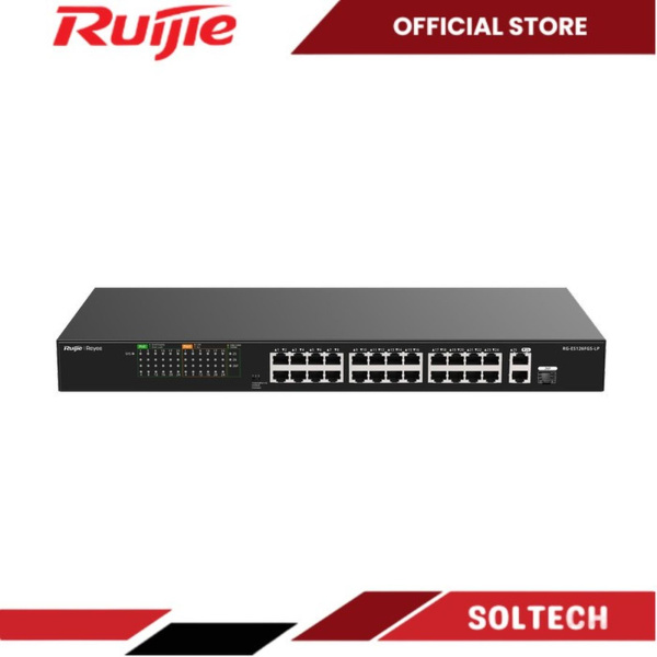 Ruijie RG-ES126FGS-P 24-Port 10/100 Mbps with 2-Port Gigabit Unmanaged PoE Switch - Image 2