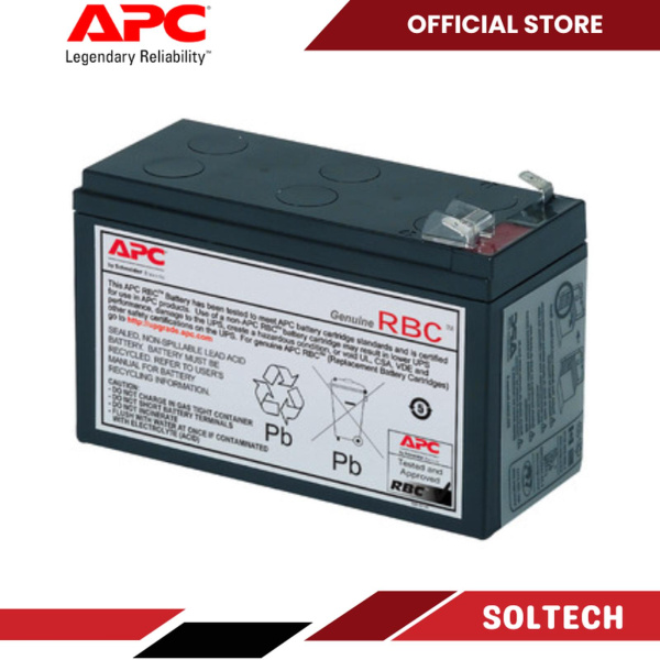 APC Replacement Battery Cartridge, Valve regulated lead–acid battery, 7Ah, 12VDC, 2-year warranty RBC2