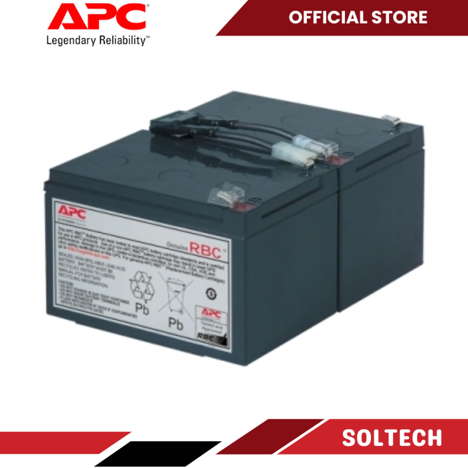 APC Replacement Battery Cartridge, VRLA battery, 11Ah, 12VDC, 2-year warranty RBC6