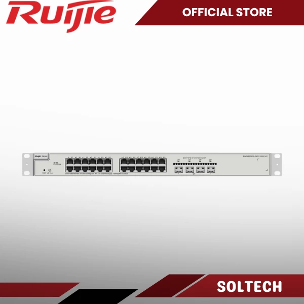 Ruijie RG-NBS3200-24GT4XS-P-V2, 24-Port Gigabit Layer 2+ Cloud Managed PoE Switch, 4 x 10G Uplinks